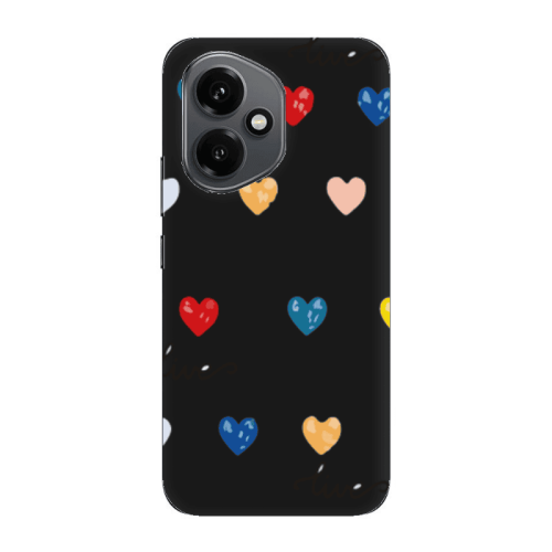 Honor Magic 400 Heart Lives Black Colored Silicone TPU Θήκη