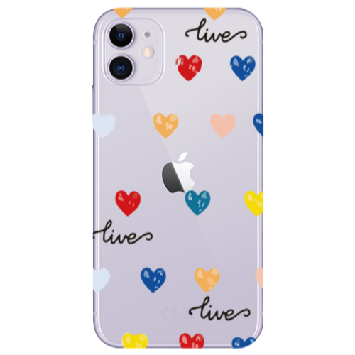 Apple iPhone 11  Heart Lives Transparent Silicone TPU Θήκη