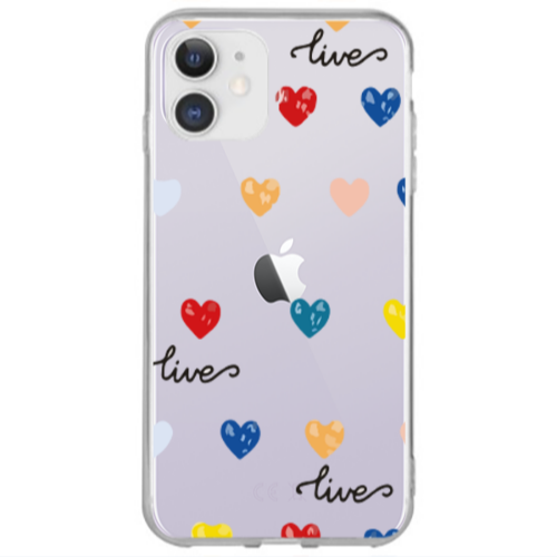 Apple iPhone 12 Heart Lives Transparent Silicone TPU Θήκη