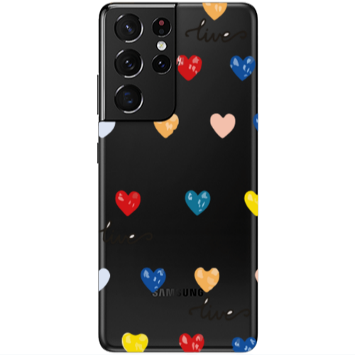 Samsung S21 Ultra Heart Lives Transparent Silicone TPU Θήκη