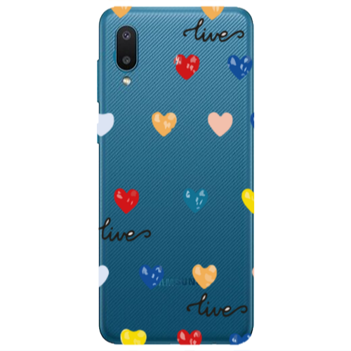 Samsung A02 Heart Lives Transparent Silicone TPU Θήκη