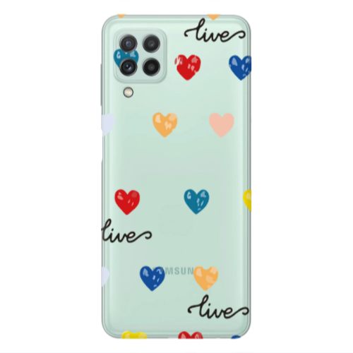 Samsung A22 4G Heart Lives Transparent Silicone TPU Θήκη