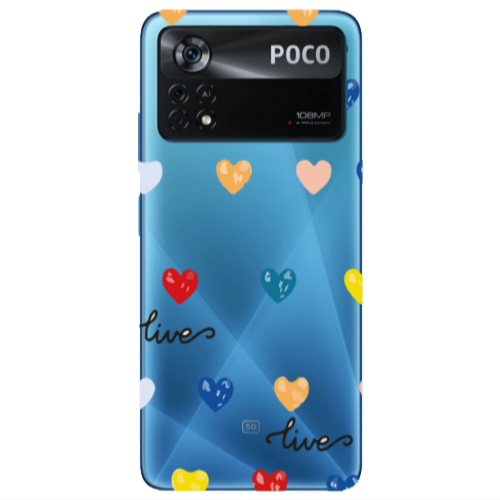 Xiaomi Poco X4 Pro Heart Lives Transparent Silicone TPU Θήκη