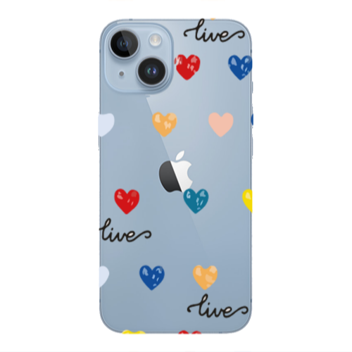 Apple iPhone 14  Heart Lives Transparent Silicone TPU Θήκη