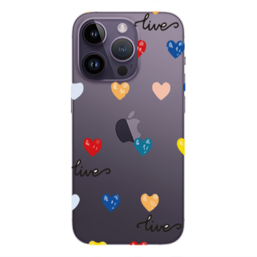 Apple iPhone 14 Pro  Heart Lives Transparent Silicone TPU Θήκη