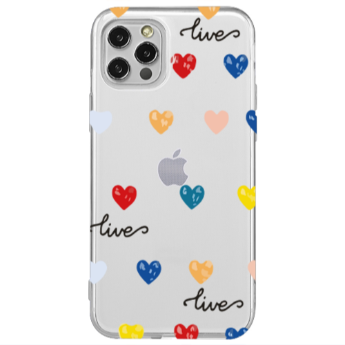 Apple iPhone 12 Pro Heart Lives Transparent Silicone TPU Θήκη