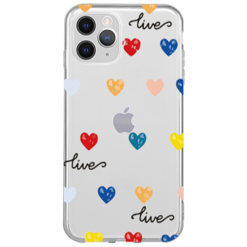 Apple iPhone 12 Pro Max Heart Lives Transparent Silicone TPU Θήκη