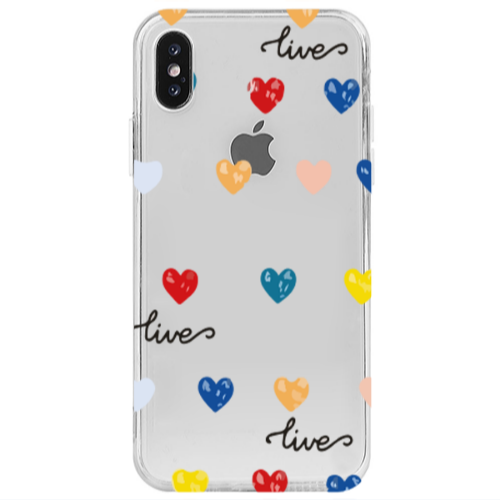 Apple iPhone Xs Heart Lives Transparent Silicone TPU Θήκη
