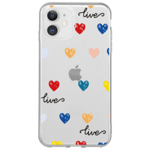 Apple iPhone 12 Mini Heart Lives Transparent Silicone TPU Θήκη