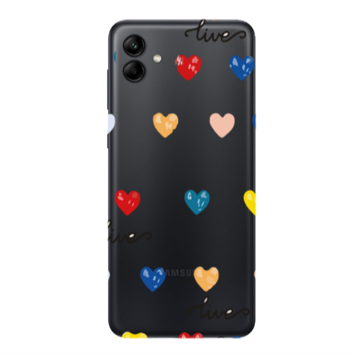 Samsung A04 Heart Lives Transparent Silicone TPU Θήκη