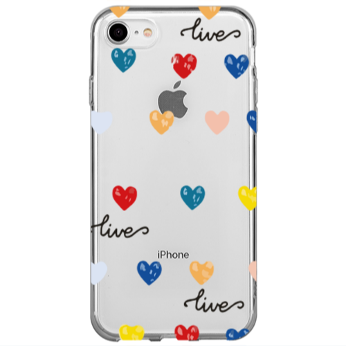 Apple iPhone SE 2020 Heart Lives Transparent Silicone TPU Θήκη