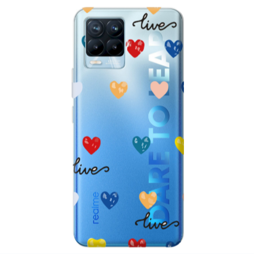 Realme 8 Pro Heart Lives Transparent Silicone TPU Θήκη