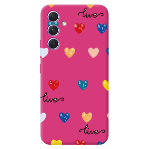 Samsung A54 Heart Lives Fuchsia Colored Silicone TPU Θήκη