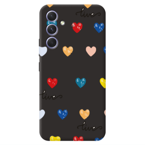 Samsung A54 Heart Lives Black Colored Silicone TPU Θήκη