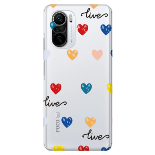 Xiaomi Poco F3 Heart Lives Transparent Silicone TPU Θήκη