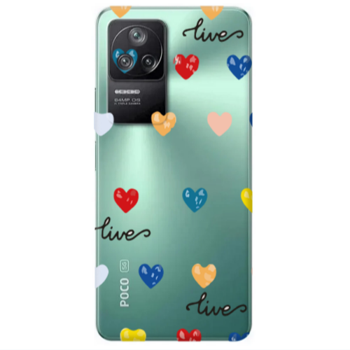 Xiaomi Poco F4 Heart Lives Transparent Silicone TPU Θήκη