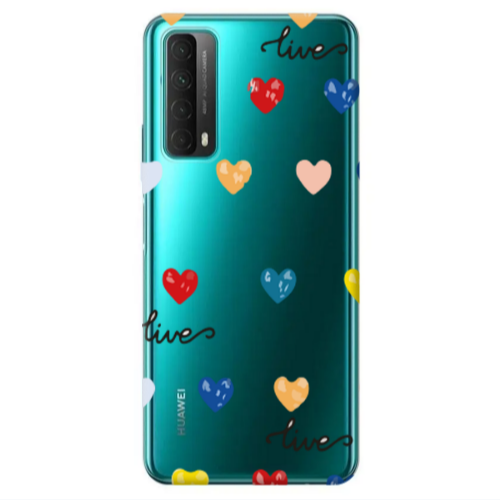 Huawei P Smart 2021 Heart Lives Transparent Silicone TPU Θήκη