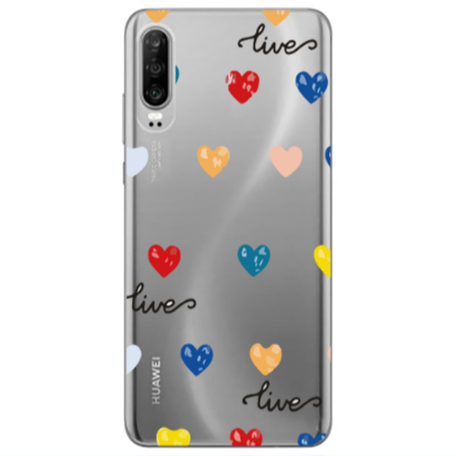 Huawei P30 Heart Lives Transparent Silicone TPU Θήκη