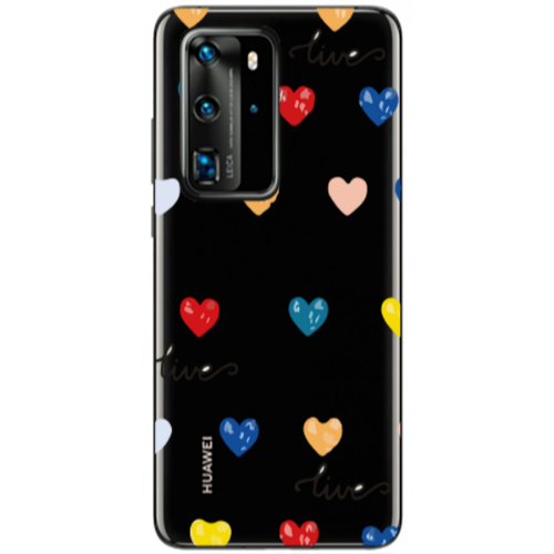 Huawei P40 Pro Heart Lives Transparent Silicone TPU Θήκη