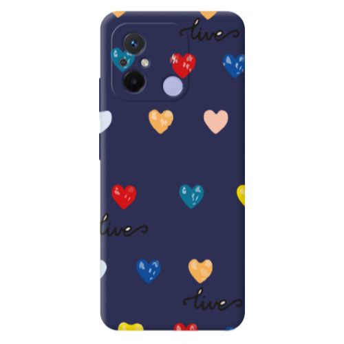 Xiaomi Redmi 12C Heart Lives Dark blue Colored Silicone TPU Θήκη