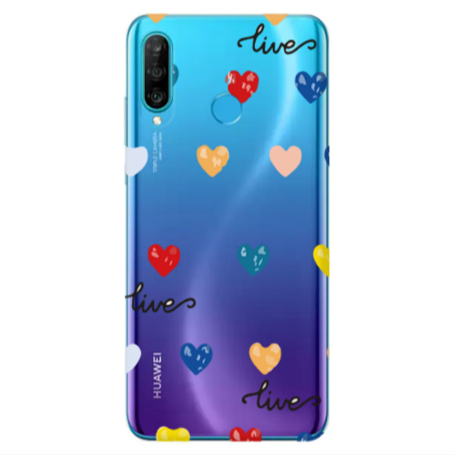 Huawei P30 Lite Heart Lives Transparent Silicone TPU Θήκη