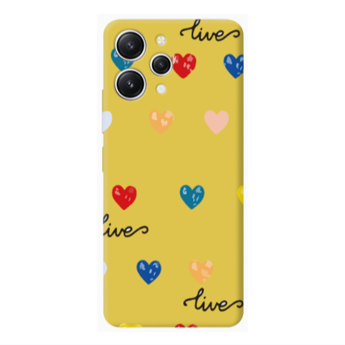 Xiaomi Redmi 12 Heart Lives Yellow Colored Silicone TPU Θήκη