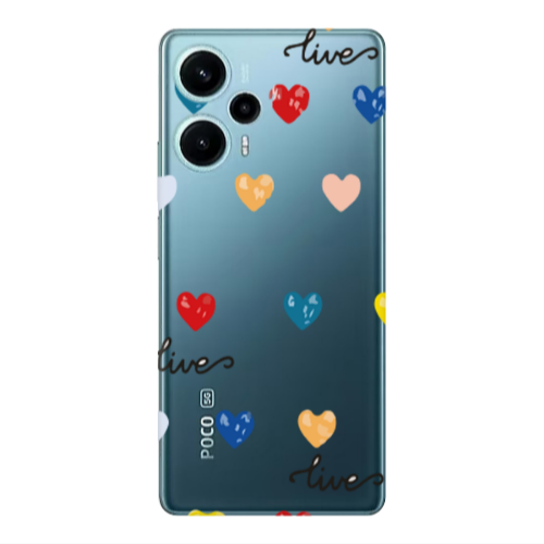 Xiaomi Poco F5 Heart Lives Transparent Silicone TPU Θήκη