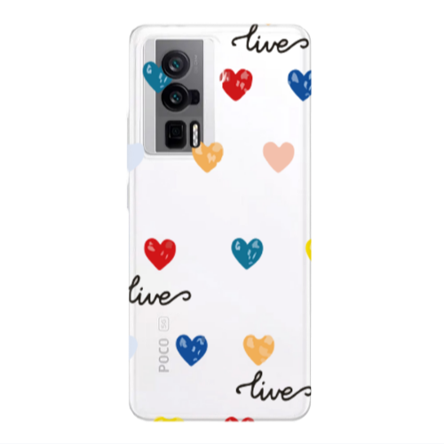 Xiaomi Poco F5 Pro Heart Lives Transparent Silicone TPU Θήκη