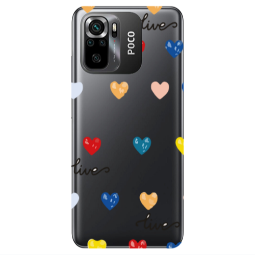 Xiaomi Poco M5 s Heart Lives Transparent Silicone TPU Θήκη