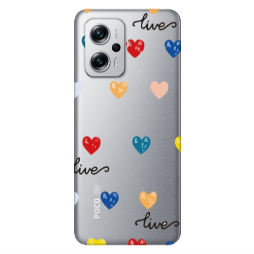 Xiaomi Poco X4 GT Heart Lives Transparent Silicone TPU Θήκη