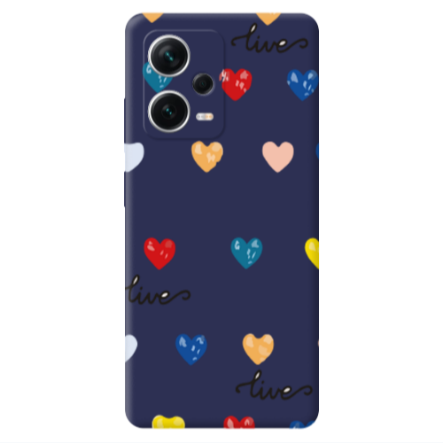 Xiaomi Poco X5 Heart Lives Dark blue Colored Silicone TPU Θήκη