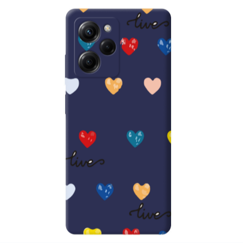 Xiaomi Poco X5 Pro Heart Lives Dark blue Colored Silicone TPU Θήκη