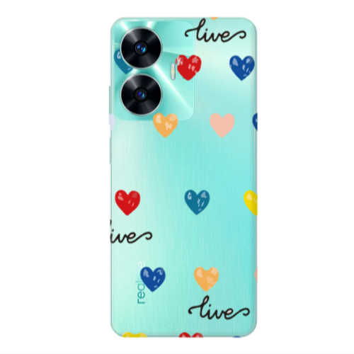 Realme C55 Heart Lives Transparent Silicone TPU Θήκη