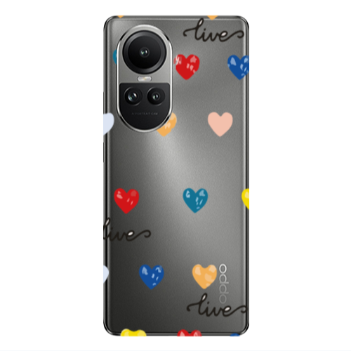 Oppo Reno10 5G Heart Lives Transparent Silicone TPU Θήκη
