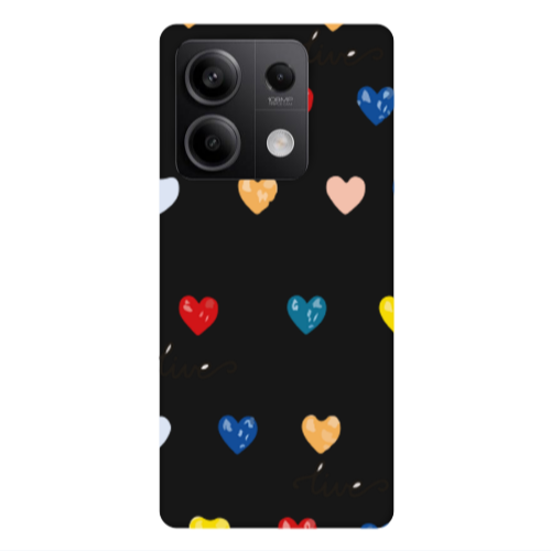 Xiaomi Redmi Note 13 5G Heart Lives Black Colored Silicone TPU Θήκη
