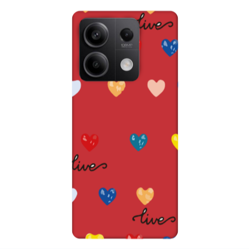 Xiaomi Redmi Note 13 5G Heart Lives Red Colored Silicone TPU Θήκη