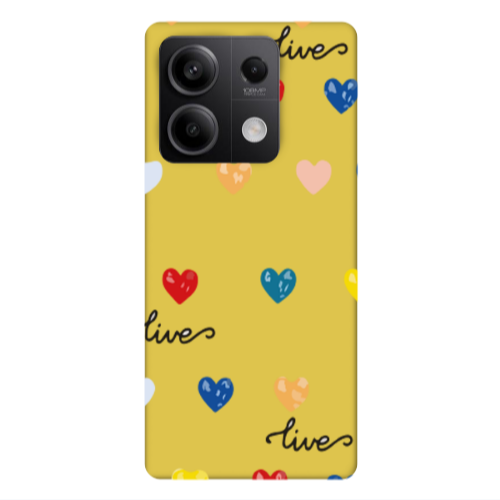 Xiaomi Redmi Note 13 5G Heart Lives Yellow Colored Silicone TPU Θήκη