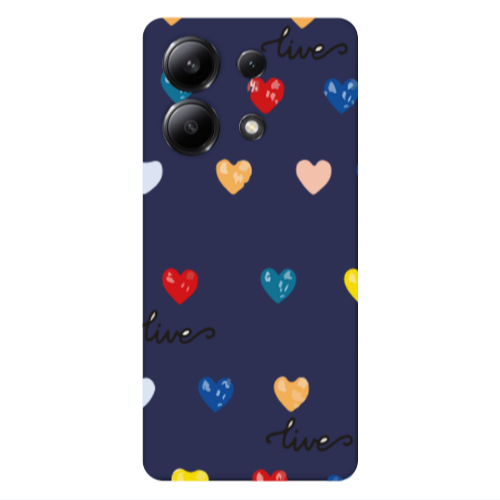 Xiaomi Redmi Note 13 4G Heart Lives Dark blue Colored Silicone TPU Θήκη