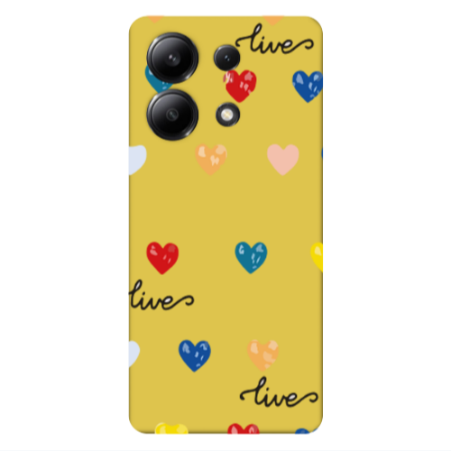 Xiaomi Redmi Note 13 4G Heart Lives Yellow Colored Silicone TPU Θήκη