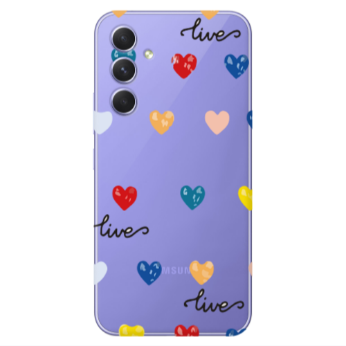 Samsung A55 Heart Lives Transparent Silicone TPU Θήκη