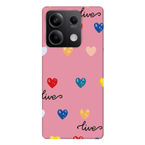 Xiaomi Redmi Note 13Pro 5G Heart Lives Pink Colored Silicone TPU Θήκη
