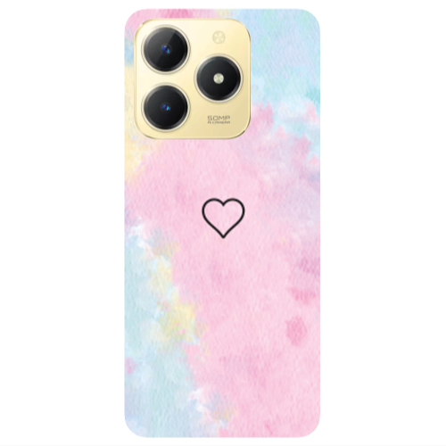 Realme C61 Heart in clouds Transparent Silicone TPU Θήκη
