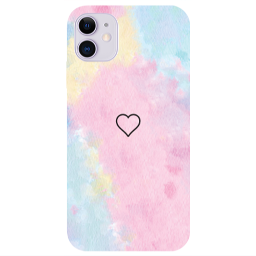 Apple iPhone 11  Heart in clouds Transparent Silicone TPU Θήκη