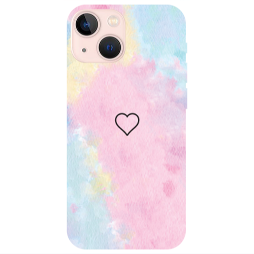 Apple iPhone 13 Heart in clouds Transparent Silicone TPU Θήκη