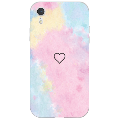 Apple iPhone Xr Heart in clouds Transparent Silicone TPU Θήκη