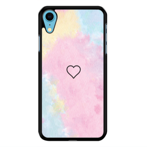 Apple iPhone Xr Heart in clouds Black Glossy Θήκη