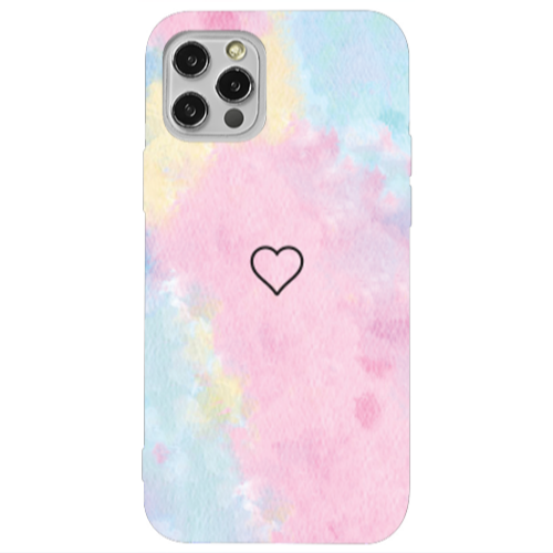Apple iPhone 12 Pro Heart in clouds Transparent Silicone TPU Θήκη
