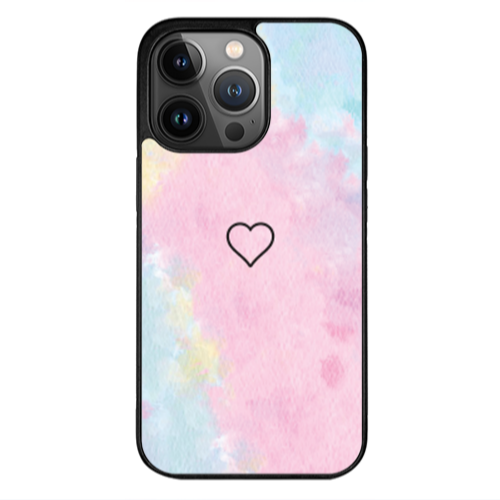 Apple iPhone 12 Pro Max Heart in clouds Black Glossy Θήκη