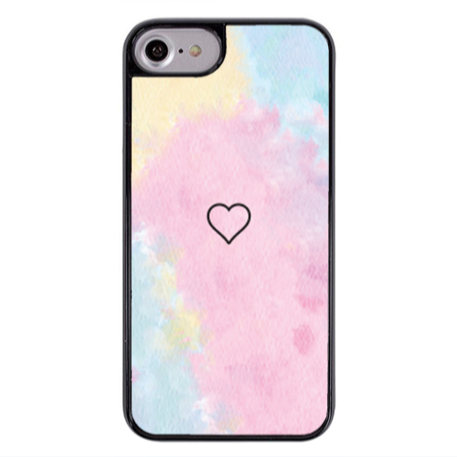 Apple iPhone 7 Heart in clouds Black Glossy Θήκη