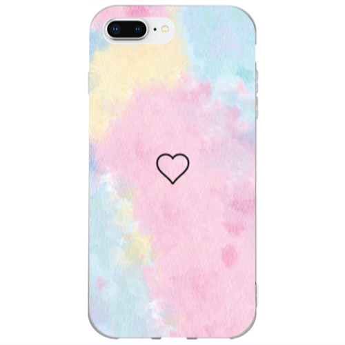 Apple iPhone 7 Plus Heart in clouds Transparent Silicone TPU Θήκη